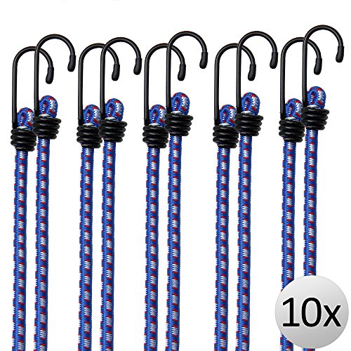 Preisvergleich Produktbild Deuba 10x Spanngummi Set / Metallhaken / 30,5cm / Expander Gepäckspanner Universal Gepäckgummi Spannseil