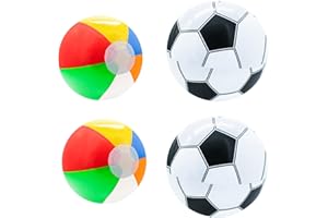 winbest 4 Pièces Ballons de Plage Gonflables,30cm+40cm Ballons de Jouet de Plage Gonflables d'arc-en-Ciel de Balles Ballon Plage Enfant Ballons de Piscine pour la Piscine, la Plage, Les fêtes d'été