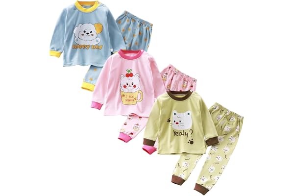 XM-Amigo barn baslager 3 termiska set – topp och botten, babyflickor/flickor termiska underkläder uppvärmning långa underkläder och Long Johns, långa underkläder byxor termisk pyjamas