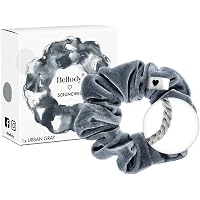 StyleBREAKER Damen Scrunchie Haargummi XXL – Mit Metallfeder-Print, Weinrot, 12 Cm Durchmesser