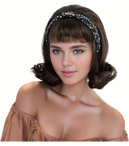 Linfairy 1960s Short Beehive Wig Perfect For Halloween Party Cosplay Bauffant Wigs (Pink - View #5