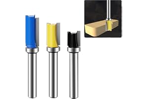 Lhdfyqt 3 stycken fräsar med 8 mm, fräs, kopieringsfräs, router bit, skaft spårfräs trä, fräs router bit överfräs, för fräsar