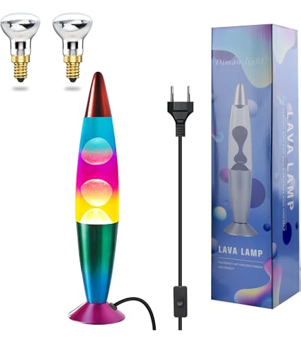 Lampe à Lave Tornade LED 6 Couleurs - Effet Magma Apaisant, USB/Piles