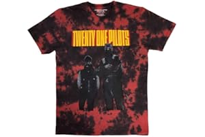 ROCK OFF OFFICIALLY LICENSED PRODUCTS Twenty One Pilots Standing Bar Band Logo Dye Wash T Shirt