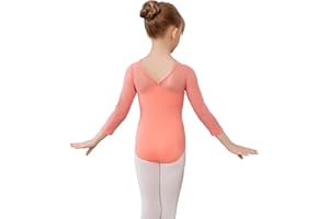 AOQUNFS Mädchen Langarm Trikots Tanz Kostüm Gymnastik Kleidung Kleinkind Bodysuit Tanzkleidung, AM3000ZX