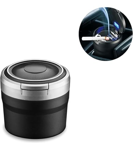 Portable Car Ashtray, Car Ashtray With Light And Automatic Lid, Vehicle