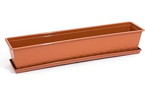 PROSPERPLAST Terracotta AGRO 80 cm window box + tray + brackets, sizes up to 100 cm, 5 colours