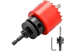 GUOQEE 35mm Hole Saw with Quick Change Arbor, Hole Drilling Cutter HSS BI-Metal for Wood, Plywood, PVC, Drywall and Metal Sheet