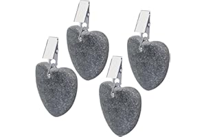Aongray Herzmuster Tischdeckenbeschwerer Set Stein,4 Stück Tischtuchgewichte aus Naturstein für Familie Party Camping Hochzeit Garten Picknick(Jeder ca. 58 g)