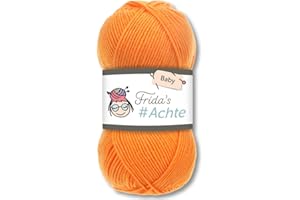 Frida's Wollhaus Frida's 100 g #Octava lana de bebé lana lana para tejer ganchillo antipilling 66 colores (336 | naranja)