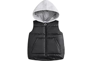 Panegy Bambini Ragazzi Ragazze Body Warmer Gilet Bambini con Cappuccio Imbottito Giacca senza Maniche Gilet Imbottito Cappotto Invernale