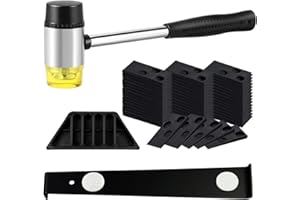 WAIZHIUA Laminate Flooring Kit - 50 Floor Spacers, Tapping Block, Pull Bar & Non-Slip Mallet for Vinyl Hardwood Floors (7mm-15mm Thickness), Professional & DIY Floor Fitting Tools