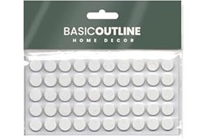 BASIC OUTLINE Cabinet bumpers Furniture Bumpers Kitchen Cabinet Door Stoppers Sound Dampening Rubber Bumpers made of Soft Eva Rubber for Quiet Drawer Close Anti Slam Cushion Rubber feet pads 10 mm (50 pack, white)