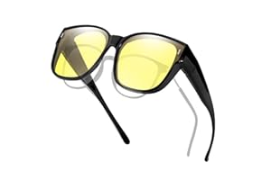 Myiaur Lunettes de conduite de nuit pour femme Verres jaunes polarisés pour la sécurité - Vision nocturne - Lunettes de phare anti-reflets pour monture légère