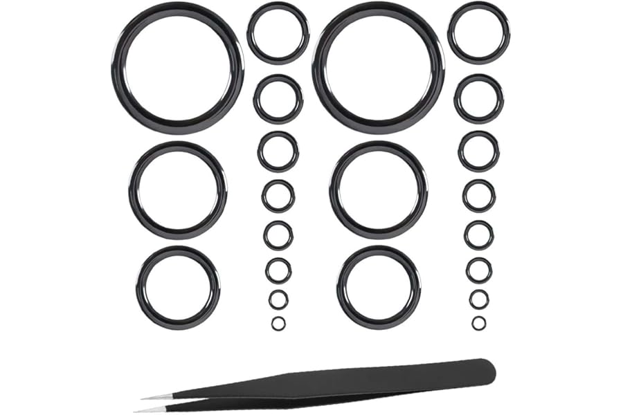 22pcs Fishing Rod Eyes Repair Kit,11 Sizes Rod Ceramic Guides Ring Set,Fishing Rod Eye Replacement Kit with 1pc Stainless Steel Tweezers Fishing Rod Repair Accessories(4mm~30mm)