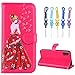 Produktbild Iphone x hülle,Iphone x Schutzhülle,iPhone x Handyhülle,Roreikes Luxus Göttin Muster Blume Strap Lanyard Flip Case Cover Lederhülle Handtasche Weich TPU im Bookstyle Folio Kartenfächer Magnetverschluss und Standfunktion Tasche Schutzhülle Loch Shell Schutz mit Standfunktion