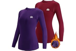 MEETWEE Camiseta Térmica Mujer, Ropa Interior de Compresión Manga Larga Esquí Funcional Thermal Baselayer para Transpirable, cálida y de Secado rápido