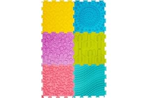 harupink Massage Puzzle Sensorische Bodenmatte Kinder 6 Teile,Sensorik Matten Orthopädische Massagematt Puzzlematte Baby für taktile Wahrnehmung,Prävention von Plattfüßen