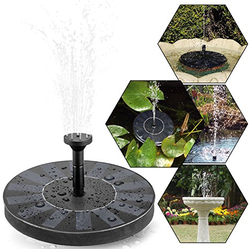 Solar Teichpumpe, tronisky Solar Panel Freie stehende Brunnen und pumpe Solar Wasserpumpe für Gartenteich Springbrunnen für Gartenteich,Vogel-Bad, Fisch-Behälter, kleiner Teich