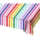 Folat 27770 Colorful Birthday and Party Decoration - Tablecloth - Stripetastic - 180 x 130 cm - Party Supplies for Kids and A