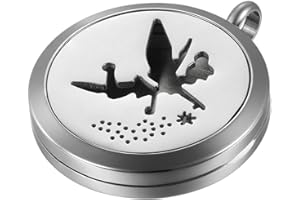 JewelryWe Aromaterapia Collana con Pendente Diffusore dell'Olio Essenziale, Rosa Ciondolo Retro Annata Collana del Profumo Regalo Originale per Il Amore, 6 Feltri da Cambiare, Portafoto,Regalo Natale