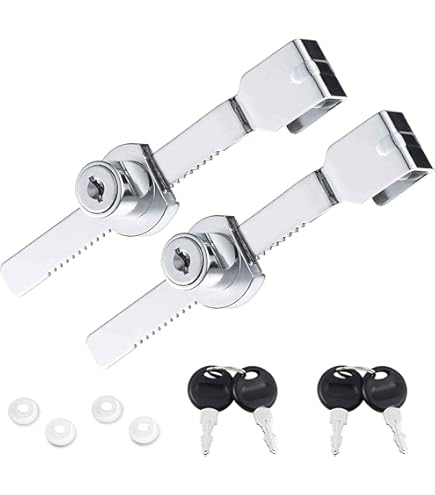 QWORK 2 Stück Glasschrankschloss - Schlossset Mit 4 Schlüsseln Für Glastüren & Vitrinen