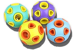 SCHITEC Piłki dla Psów z Dźwiękiem Dzwonka - Gumowa Sprężysta Piłka do Pobierania dla Szczeniaków, Małych Psów - Interaktywne Zabawki do Żucia, 5 cm