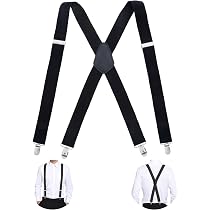 Bretelle Elastiche Unisex Con Clip - Larghezza 3.5 Cm, Lunghezza 117 Cm - Prodotto In Polonia (Senza Etichette)
