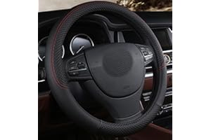 MAYCO BELL Microfibre leather steering wheel cover Wavy Line Splice X-pattern black