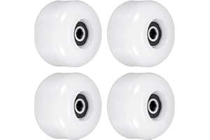 PATIKIL 54mm Patineta Rueda con Rodamientos ABEC-9, 4 Paquetes Calle Ruedas para Patinetas Crucero Rueda Repuesto 85A, Blanco