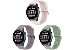 BexidoIera Pasek kompatybilny z Huawei Watch GT 2 42 mm / GT 3 42 mm / Huawei Watch 2 / Honor Watch SE / Honor Magic Watch 2 42 mm, [3 sztuki] 20 mm, miękki silikonowy pasek do zegarka