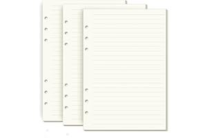 ‎SKYDUE SKYDUE A5 Ringbuch Nachfüllbar, Papier Liniert 135 Blätter, Ringbucheinlagen Ringbuchblätter Für 6-Loch Ringbücher, 21x14.2cm