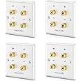 delEYCON Speaker Wall Socket, 4pcs MK5480 with Gold-plated Contacts, for Hi-Fi Surround Sound System, Home Cinema, Compatible with All Speaker Cables