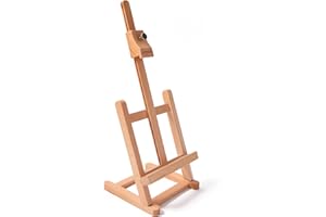ARTISTIK Beechwood Small Table Top Easel Stand for Painting, Scrapbooking & Display – Mini H-Frame Tabletop Artist Easel with Adjustable Height & Canvas Holder, 42 cm