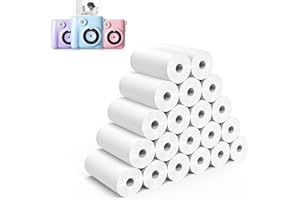 Hikkon Thermal Paper 20 Rolls for Kids Instant Camera - Zero Ink Printing Paper Thermal Print Paper Rolls for Most Kids Instant Digital Camera (White)