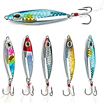 8 Jigs Da Pesca Micro Jigging – Cucchiai Metallici Affondanti 4-7 Cm Con Ami Affilati E Occhi 3D