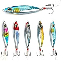 8 Jigs Da Pesca Micro Jigging – Cucchiai Metallici Affondanti 4-7 Cm Con Ami Affilati E Occhi 3D