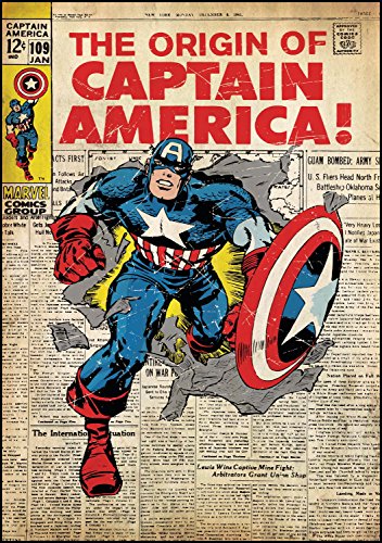 Preisvergleich Produktbild RoomMates Wandsticker Comicheftcover Captain America