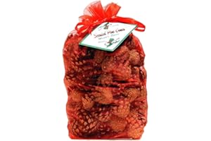 The Milford collection Scented Pine Cones in Red Organza Bag