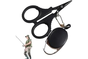 Samuliy Forbici per tagliare filo da pesca, Forbici per filo a treccia da pesca - Forbici per filo in acciaio inossidabile per la pesca | Forbici da pesca con cordino anti-smarrimento Forbici da