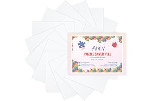 Ainiv Colle Puzzle, 16 Feuilles de Colle Transparente pour Puzzle, Préserve 2×1000 Pièces de Puzzle, Support Adhésif pour Puzzles, Feuilles Adhésives pour Puzzles Accessoire