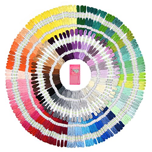 Premium Sticktwist Mega Pack – Freundschaft Armbänder Floss – Kreuzstich Threads, Crafts Floss – 210 Floss Garnknäuel Pro Kärtchen, jeweils frei Set von Hoher Qualität Sticknadeln