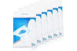 SZCXDKJ 60 Stück spülbare Papier-Toilettensitzbezüge, Einweg-WC-Sitzbezug, Verwendung auf Reisen oder öffentlichen Toiletten