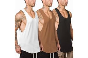 XYKJFIT 1 Or 3 Pack Men's Muscle Gym Workout Stringer Tank Tops Bodybuilding Fitness T-Shirts