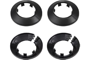 DTGN 72x13mm(DxT) Pipe Cover Decoration - 4Pack - Good for Bathroom Kitchen 40mm Dia Pipe - PP Plastic Escutcheon - Black