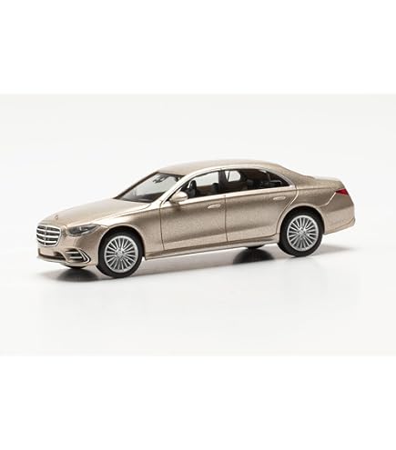 Herpa Mercedes-Benz S-Klasse W140 Modellauto | Maßstab 1:87, Champagner Metallic | Sammlerstück, Kein Spielzeug