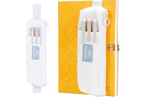 Kunoli Astuccio sottile per matite, portapenne, portapenne, 2 pezzi, con fascia elastica regolabile, piccolo astuccio sottile per riviste, trousse per trucchi, cancelleria scolastica e ufficio,