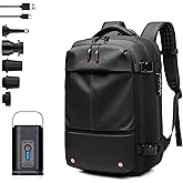 Sac a Dos sous Vide de Voyage Cabine Avion avec Pompe Électrique – Sac de Compression avec Airbag, Bagage à Main Imperméable 