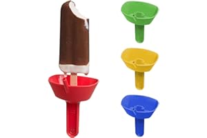 DJOWYH Lot de 4 supports à glace anti-goutte pour popsicle - Pour popsicle - Contre les mains - Avec paille - Pour vêtements de bébé - Sans désordre