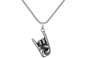 SoulCats® Colgante de metal pesado con horquilla francesa con cadena de acero inoxidable